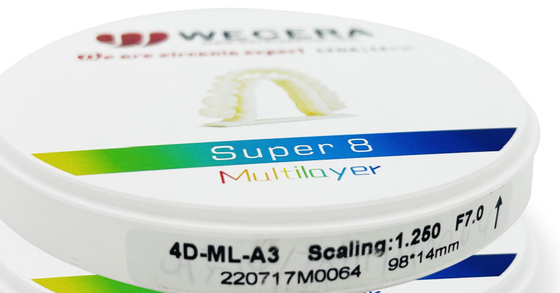1500 Degree Microstructure Dental Zirconia Block High Hardness for CAD CAM
