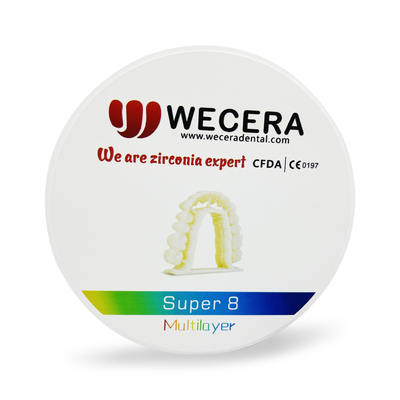 100 Years Life Time Multilayer Zirconia Disc with 8 Layers and Strength of 1200 Mpa