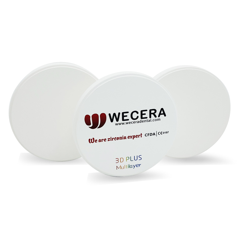 A2 Wieland High Translucent Dental Zirconia Multilayer 98×22mm Low Radioactive