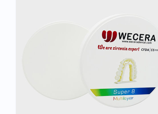 8 strati di zirconia dentale blocco con programma di sinterizzazione 1500 grado progettato per migliorare il restauro dentale e la longevità